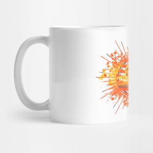 Summer Sunset Palm Trees Negative Space Sun Bursts Mug